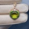 14k Gold 9.54 Ctw Natural Tourmaline & Diamond Pendant