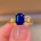 14k Gold 2.08 Ctw Vivid Blue Natural Sapphire & Diamond Ring