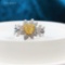 14k Gold 0.49 Ct Natural Yellow Diamond & Diamond Ring