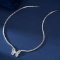 14k Gold 3.96 Ctw Natural H Diamond & Butterfly Necklace