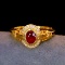 14k Gold 0.53 Ctw Natural Ruby & Diamond Ring