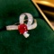 14k Gold 1.52 Ctw Natural Ruby & Diamond Ring