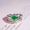 14k Gold 1.59 Ctw Vivid Green Natural Emerald & Diamond Ring
