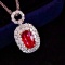 14k Gold 1.97 Ctw Natural Ruby & Diamond Pendant