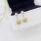 14k Gold 0.80 Ctw Natural Yellow Diamond & Diamond Earrings