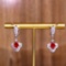14k Gold 1.75 Ctw Vivid Red Natural Ruby & Diamond Earrings