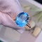 14k Gold 6.23 Ctw Natural Topaz & Diamond Ring
