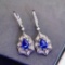 14k Gold 2.26 Ctw Natural Sapphire & Diamond Earrings