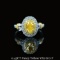 Gia Certified 14k Gold 0.45 Ct Natural Yellow Diamond & Diamond Ring