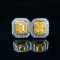 14k Gold 0.69 Ct Natural Yellow Diamond & Diamond Earrings