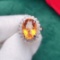 14k Gold 5.29 Ctw Natural Citrine & Diamond Ring