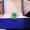 14k Gold 0.50 Ct Vivid Green Natural Emerald & Diamond Ring