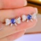 14k Gold 1.88 Ctw Natural Sapphire & Diamond Earrings