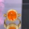 14k Gold 5.35 Ct Natural Spessartine & Diamond Ring