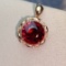 14k Gold 7.75 Ct Natural Tourmaline & Diamond Pendant