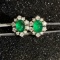 14k Gold 3.41 Ctw Vivid Green Natural Emerald & Diamond Earrings