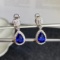 14k Gold 2.99 Ctw Natural Sapphire & Diamond Earrings