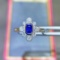 14k Gold 0.81 Ctw Vivid Blue Natural Sapphire & Diamond Ring