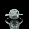 Gia Certified 14k Gold 0.42 Ct Natural H Vvs2 Cushion Diamond Ring