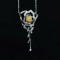 14k Gold 0.19 Ct Natural Yellow Diamond & Diamond & Flowers Necklace