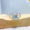 14k Gold 1.32 Ctw Natural Aquamarine & Diamond Ring