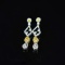 14k Gold 0.36 Ct Natural Yellow Diamond & Diamond Earrings