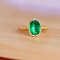 14k Gold 2.45 Ct Natural Emerald & Solitaire Ring