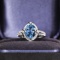 14k Gold 2.10 Ct Natural Aquamarine & Diamond Ring