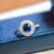 14k Gold 1.26 Ctw Natural Sapphire & Diamond Ring/pendant