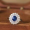 14k Gold 1.75 Ct Natural Sapphire & Diamond Ring