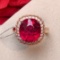 14k Gold 6.56 Ctw Natural Tourmaline & Diamond Ring