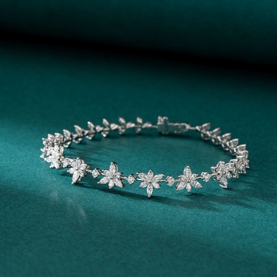 14k Gold 3.07 Ct Natural H Diamond Bracelet