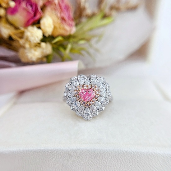 14k Gold 1.81 Ctw Natural Pink Diamond & Diamond Ring/pendant