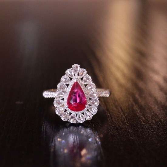 14k Gold 1.02 Ct Natural Ruby & Diamond Ring
