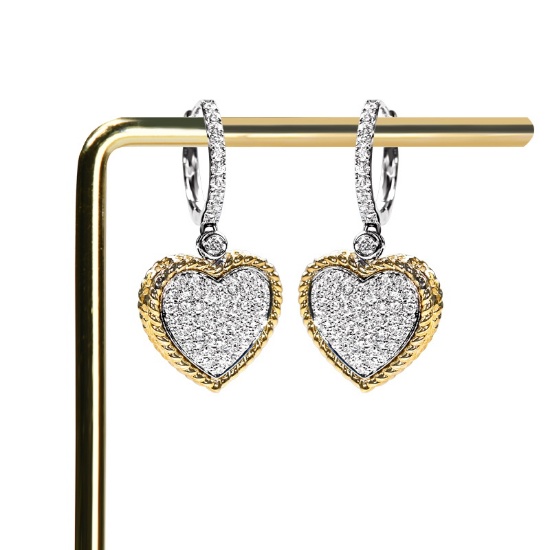 14k Gold 1.05 Ct Natural H Diamond Earrings