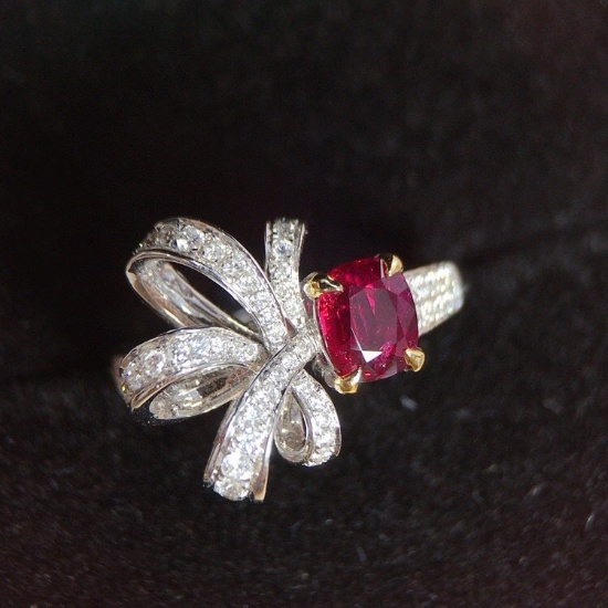 14k Gold 1.43 Ctw Natural Ruby & Diamond Ring
