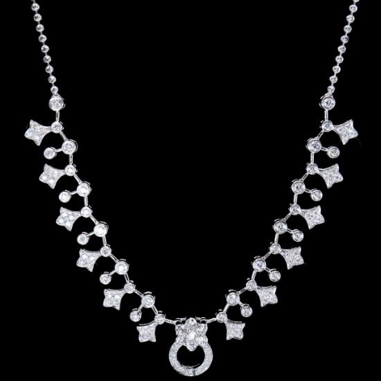 14k Gold 1.22 Ct Natural H Diamond Necklace