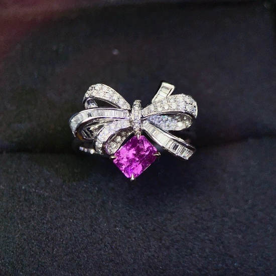 14k Gold 1.54 Ctw Natural Sapphire & Diamond Ring