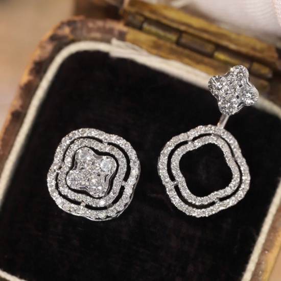14k Gold 1 Ct Natural H Diamond Earrings