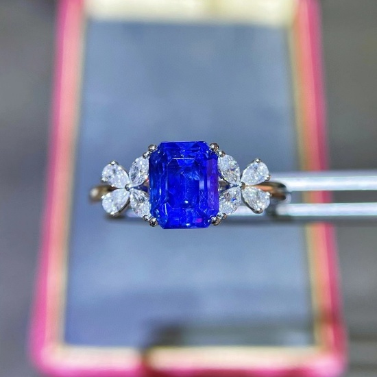 14k Gold 2.82 Ctw Natural Sapphire & Diamond Ring