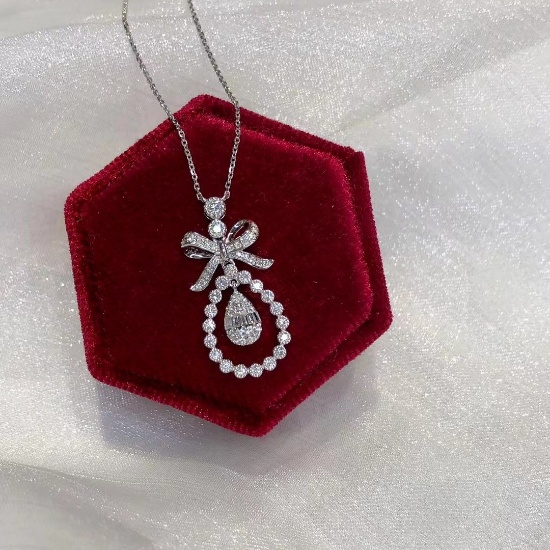 14k Gold 0.45 Ct Natural H Diamond Necklace