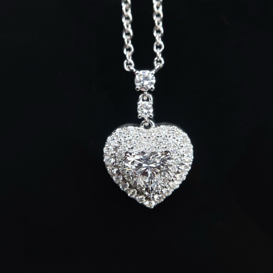 Gia Certified 14k Gold 0.35 Ct Natural D Vvs1 Heart Diamond Pendant