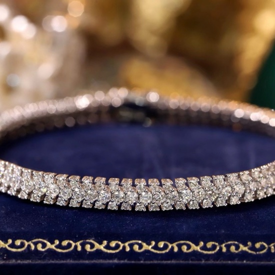 14k Gold 5 Ct Natural H Diamond Bracelet
