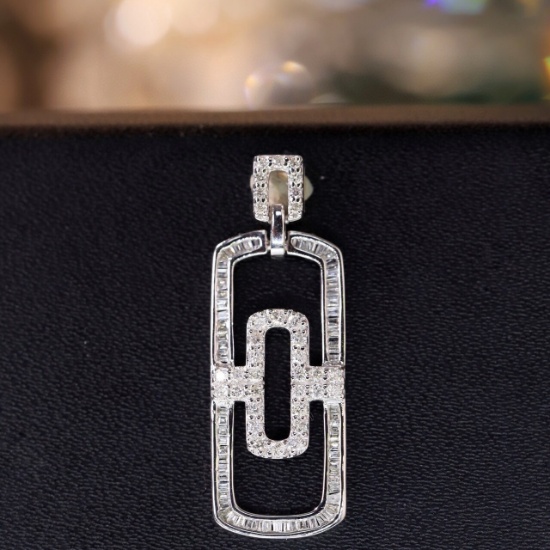14k Gold 0.5 Ct Natural H Diamond Pendant