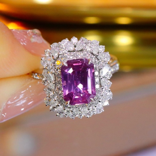 14k Gold 2.55 Ctw Natural Sapphire & Diamond Ring