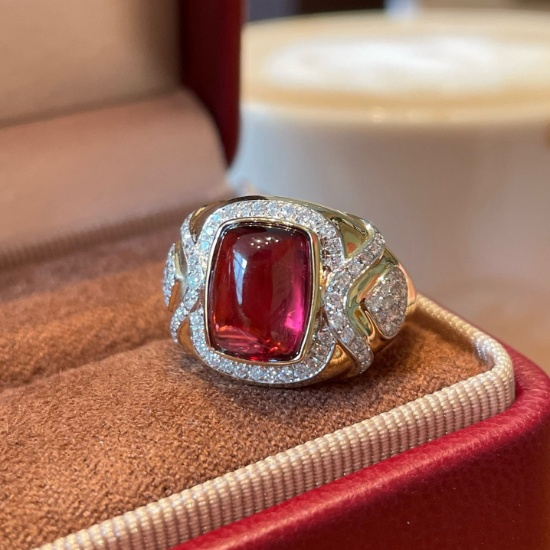 14k Gold 3.5 Ct Natural Tourmaline & Diamond Ring