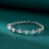 14k Gold 3.07 Ct Natural H Diamond Bracelet