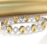 14k Gold 1 Ct Natural H Diamond & Eternity Band Bracelet