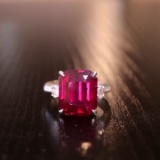 14k Gold 11.3 Ct Natural Garnet & Diamond Ring
