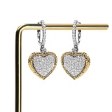 14k Gold 1.05 Ct Natural H Diamond Earrings